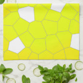 ミニマリズム抽象芸術アートイエローグレーホワイトセル キッチンタオル (折り畳み)