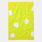 ミニマリズム抽象芸術アートイエローグレーホワイトセル キッチンタオル (縦)