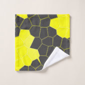 ミニマリズム抽象芸術アートイエローグレーホワイトセル バスタオルセット (ウォッシュタオル)