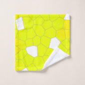 ミニマリズム抽象芸術アートイエローグレーホワイトセル バスタオルセット (ウォッシュタオル)