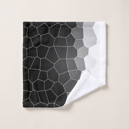 ミニマリズム抽象芸術アートチャコールホワイトセル バスタオルセット (ウォッシュタオル)