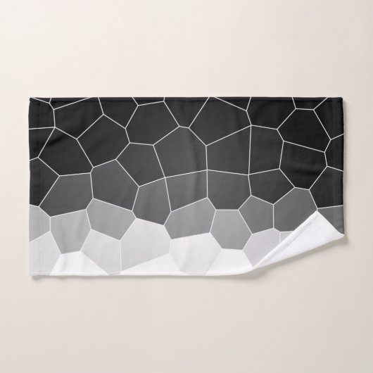 ミニマリズム抽象芸術アートチャコールホワイトセル バスタオルセット (ハンドタオル)