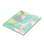 ミニマリズム抽象芸術アートパステルグレーターコイズピンク タイル (側面)