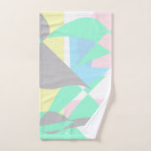 ミニマリズム抽象芸術アートパステルグレーターコイズピンク バスタオルセット (ハンドタオル)