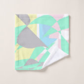 ミニマリズム抽象芸術アートパステルグレーターコイズピンク バスタオルセット (ウォッシュタオル)