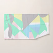 ミニマリズム抽象芸術アートパステルグレーターコイズピンク バスタオルセット (ハンドタオル)
