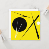 ミニマリズム抽象芸術アートパターンブラックイエローホワイト カード (正面/裏面インサイチュ)