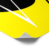 ミニマリズム抽象芸術アートパターンブラックイエローホワイト ポスター (角)