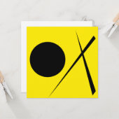 ミニマリズム抽象芸術アートパターンブラックイエロー カード (正面/裏面インサイチュ)