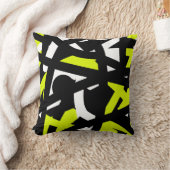ミニマリズム抽象芸術アートパターン白黒黄 クッション (ブランケット)
