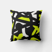 ミニマリズム抽象芸術アートパターン白黒黄 クッション (裏面)