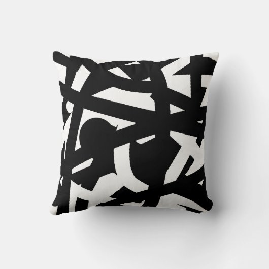 ミニマリズム抽象芸術アートパターン白黒 クッション (裏面)