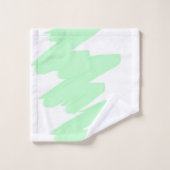 ミニマリズム抽象芸術アート淡い色のターコイズグリーン バスタオルセット (ウォッシュタオル)