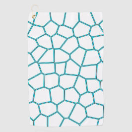 ミニマリズム抽象芸術アート淡い色のターコイズホワイトセル ゴルフタオル