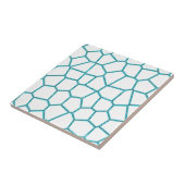 ミニマリズム抽象芸術アート淡い色のターコイズホワイトセル タイル (側面)