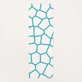 ミニマリズム抽象芸術アート淡い色のターコイズホワイトセル ヨガマット