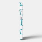 ミニマリズム抽象芸術アート淡い色のターコイズホワイトセル Case-Mate iPhoneケース (裏面 / 左)