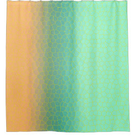 ミニマリズム抽象芸術アー淡い色のトターコイズグリーンコーラル シャワーカーテン