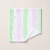 ミニマリズム抽象芸術アー淡い色のトターコイズグリーンピンク バスタオルセット (ウォッシュタオル)