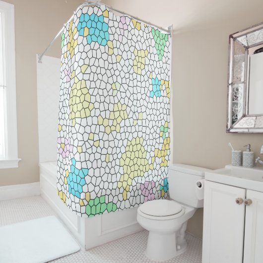 ミニマリズム抽象芸術淡い色のアートパステルセル シャワーカーテン (インサイチュ)