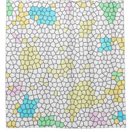 ミニマリズム抽象芸術淡い色のアートパステルセル シャワーカーテン