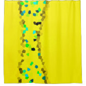 ミニマリズム抽象芸術淡い色のアートブルーブラックイエロー シャワーカーテン (正面)