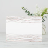 ミニマリズム白ローズグレー繊細な線のストローク 招待状 (スタンド正面)