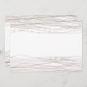 ミニマリズム白ローズグレー繊細な線のストローク 招待状 (正面/裏面)