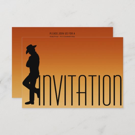 ミニマリズム紳士Vipシガーズマンアクアレル 招待状 (正面/裏面)