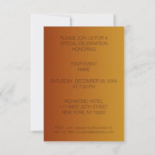 ミニマリズム紳士Vipシガーズマンパープル 招待状 (裏面)