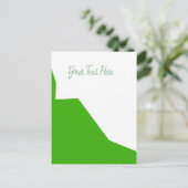 ミニマリズム緑（白） ポストカード (スタンド正面)