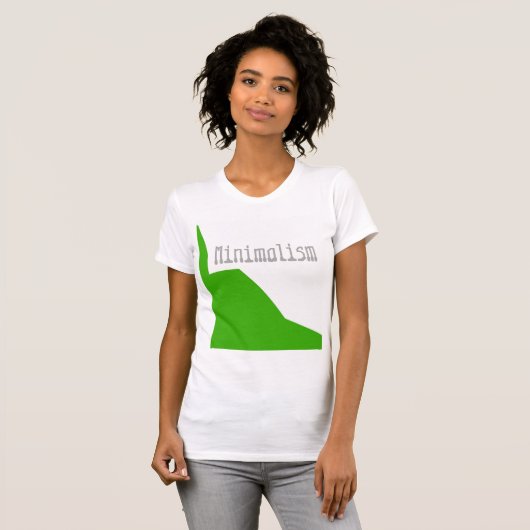ミニマリズム緑（白） Tシャツ (正面フル)