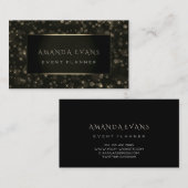 ミニマリズム美しいブラックフレームゴールデンスパークセピア 名刺 (正面/裏面)