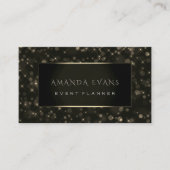 ミニマリズム美しいブラックフレームゴールデンスパークセピア 名刺 (正面)