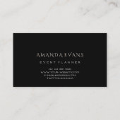 ミニマリズム美しいブラックフレームゴールデン紙吹雪 名刺 (裏面)