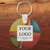 ミニマリズム色ブロックのビジネスプロモーション キーホルダー (正面)
