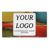 ミニマリズム色ブロックのビジネスプロモーション マグネット名刺 (正面)