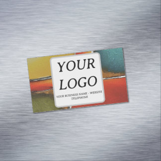 ミニマリズム色ブロックのビジネスプロモーション マグネット名刺