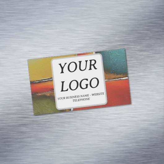 ミニマリズム色ブロックのビジネスプロモーション マグネット名刺 (インサイチュ)