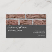 ミニマリズム赤い無地のレンガの灰色の長方形ブシ 名刺 (裏面)