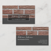 ミニマリズム赤い無地のレンガの灰色の長方形ブシ 名刺 (正面/裏面)