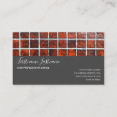 ミニマリズム赤モザイクタイル灰色の長方形 名刺 (裏面)