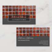 ミニマリズム赤モザイクタイル灰色の長方形 名刺 (正面/裏面)