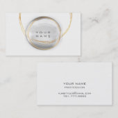 ミニマリズム金ゴールドホワイトガラスボールサークル 名刺 (正面/裏面)
