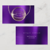 ミニマリズム金箔ガラスパープルフレームVIP 名刺 (正面/裏面)