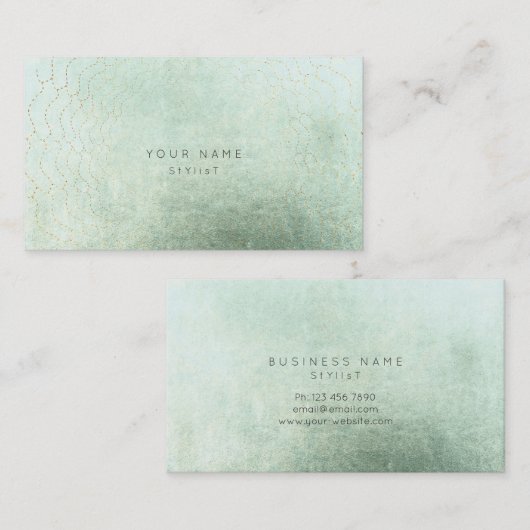 ミニマリズム黄金のサークル抽象芸術グリーンリーVip 名刺 (正面/裏面)