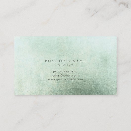 ミニマリズム黄金のサークル抽象芸術グリーンリーVip 名刺 (裏面)