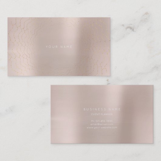 ミニマリズム黄金のサークル繊細なピンクのローズVip 名刺 (正面/裏面)