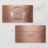 ミニマリズム黄金の箔ガラスピンクローズ金ゴールド 名刺 (正面/裏面)