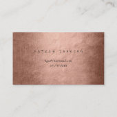 ミニマリズム黄金の箔ガラスピンクローズ金ゴールド 名刺 (裏面)